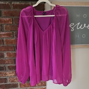 Vero Moda Vibrant Pink Sheer Blouse